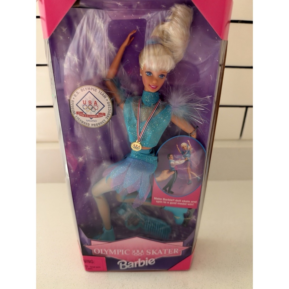 Mattel Olympic USA Skater Barbie Doll 1997 Nagano Winter Games NIB